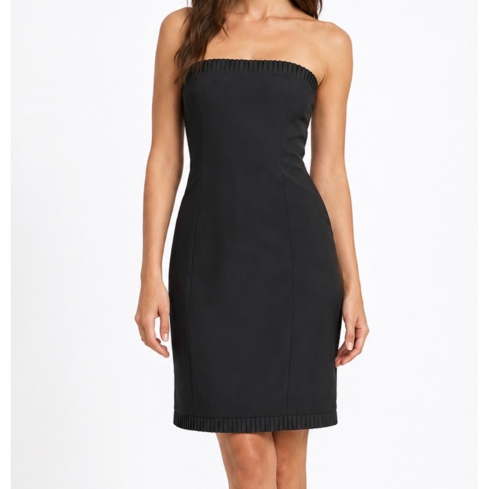 Vintage Anne Stanley Saks Fifth Avenue Black Strapless Cocktail Dress 10